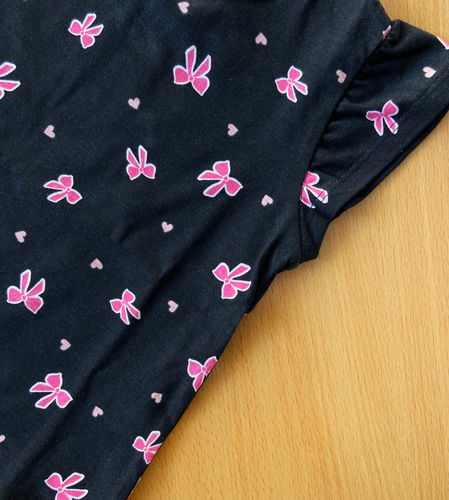 Girls Cotton Printed Frill Sleeve Top