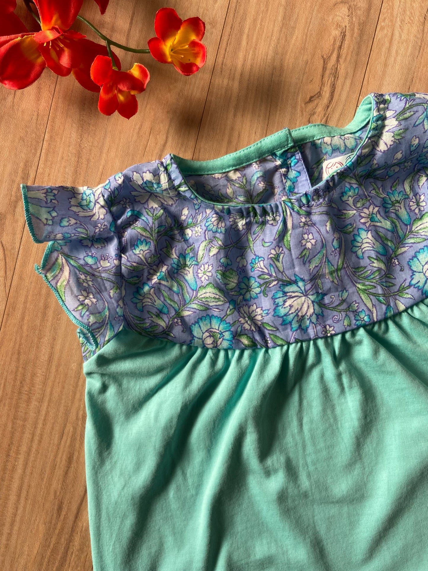 Girls Cotton Trendy Frill Sleeve Frock
