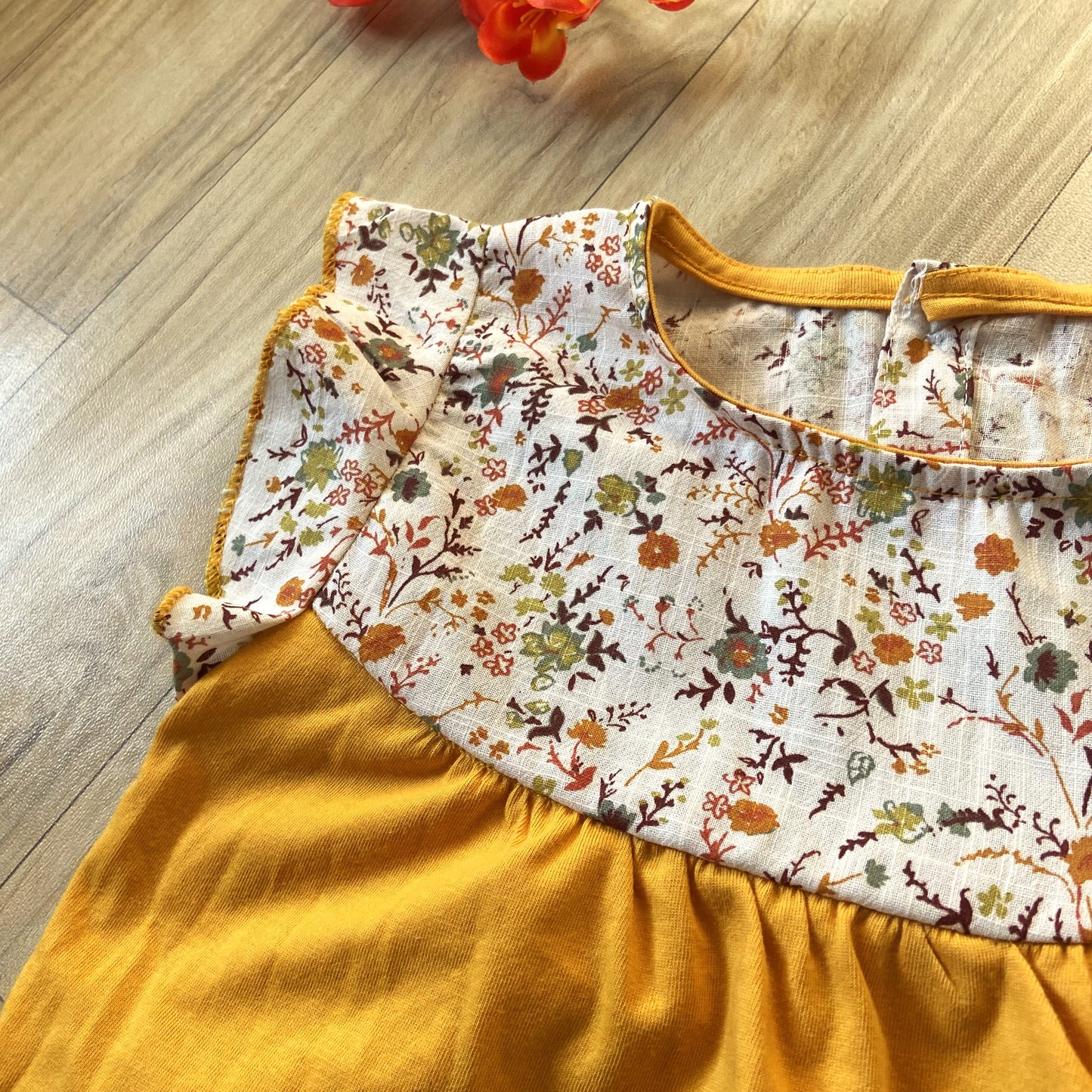 Girls Cotton Trendy Frill Sleeve Frock