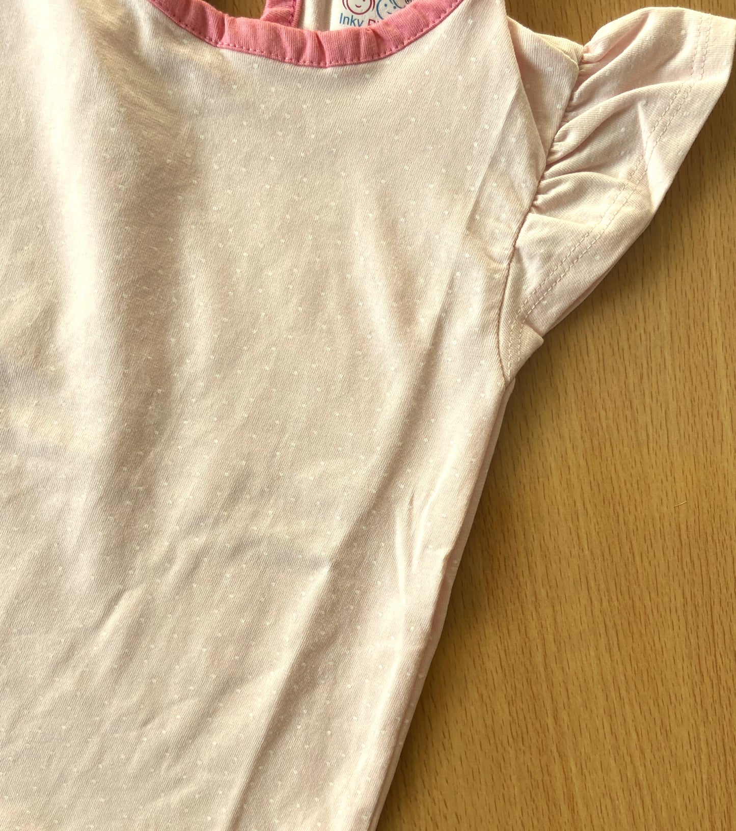 Girls Cotton Printed Frill Sleeve Top