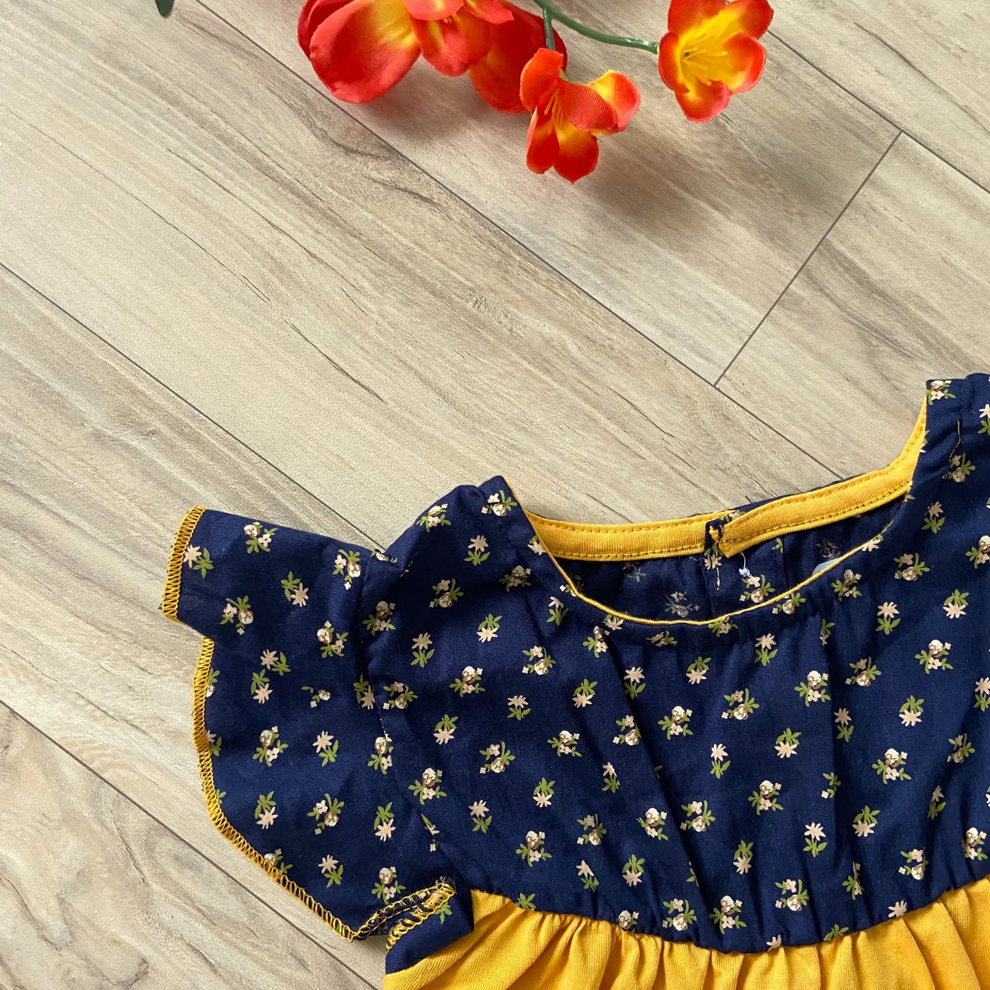 Girls Cotton Trendy Frill Sleeve Frock