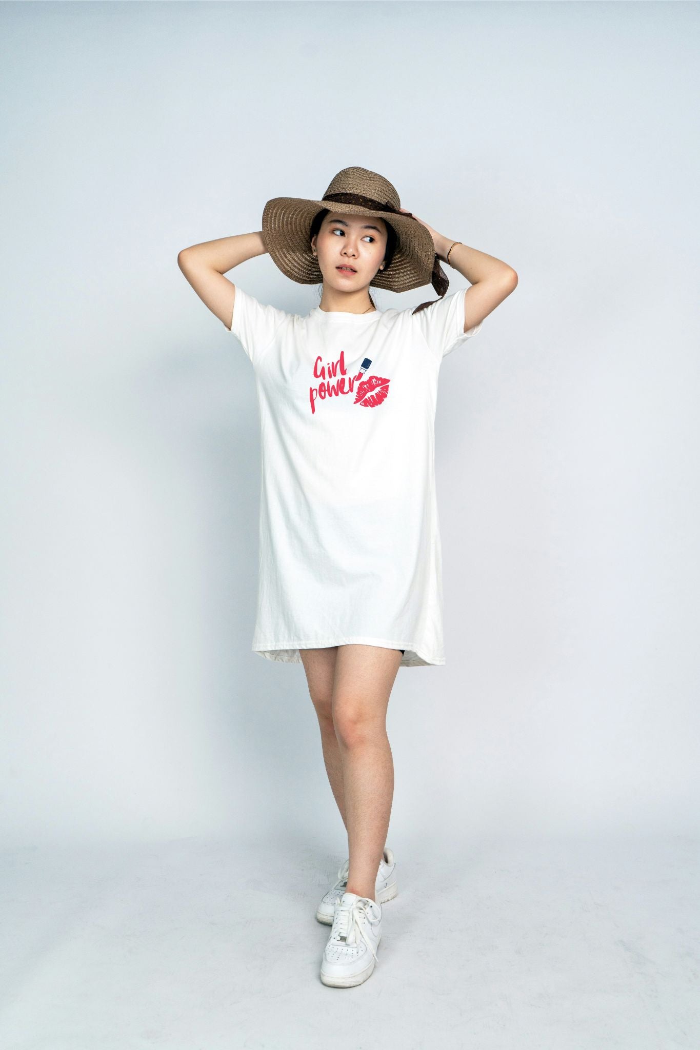 Cotton Long Top - Girl Power printed