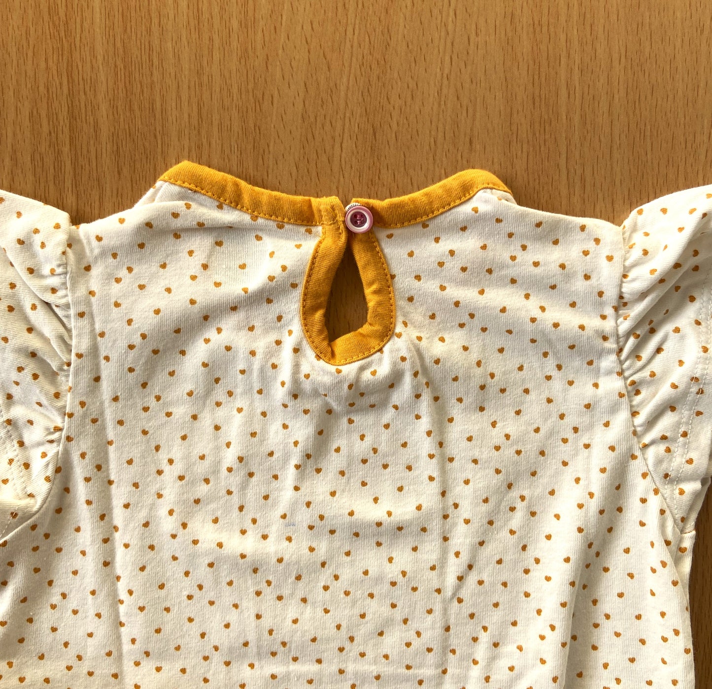 Girls Cotton Printed Frill Sleeve Top