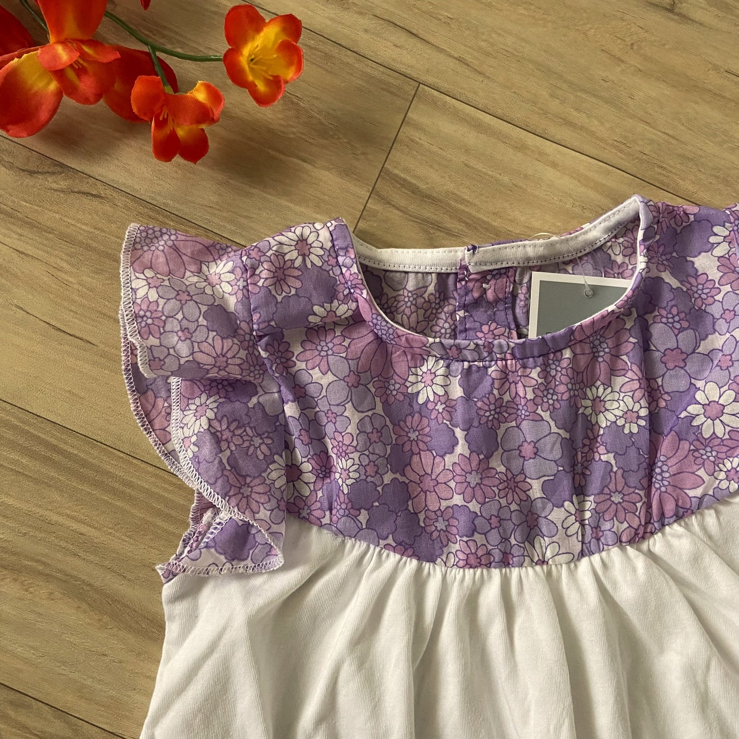 Girls Cotton Trendy Frill Sleeve Frock