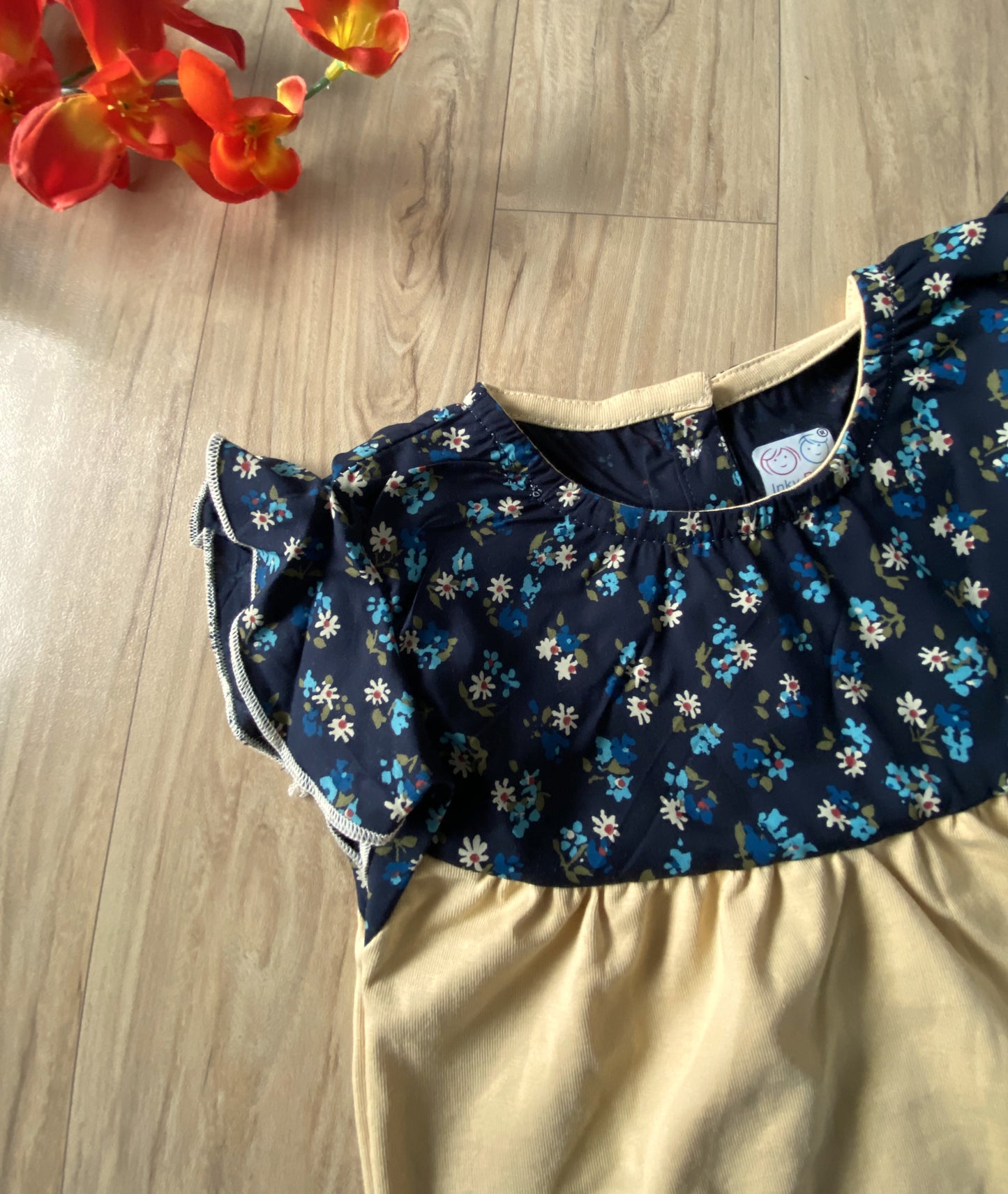 Girls Cotton Trendy Frill Sleeve Frock