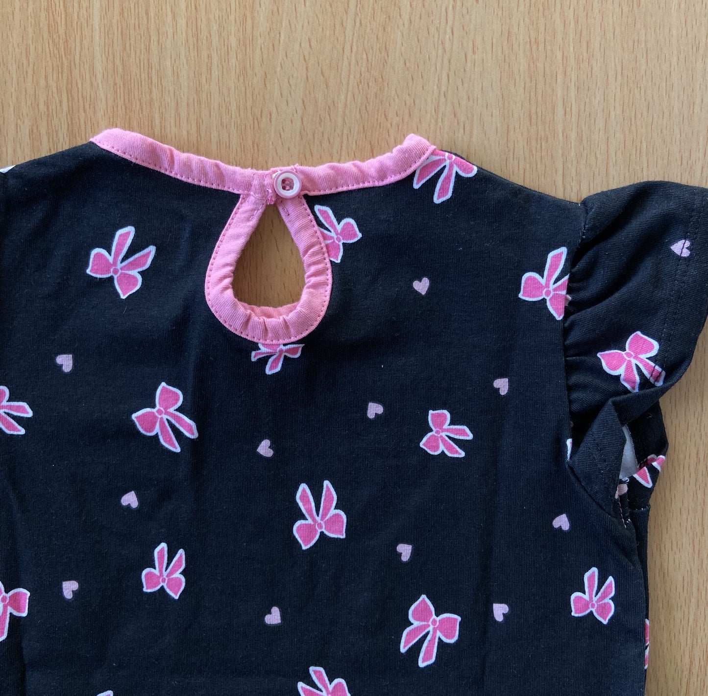 Girls Cotton Printed Frill Sleeve Top