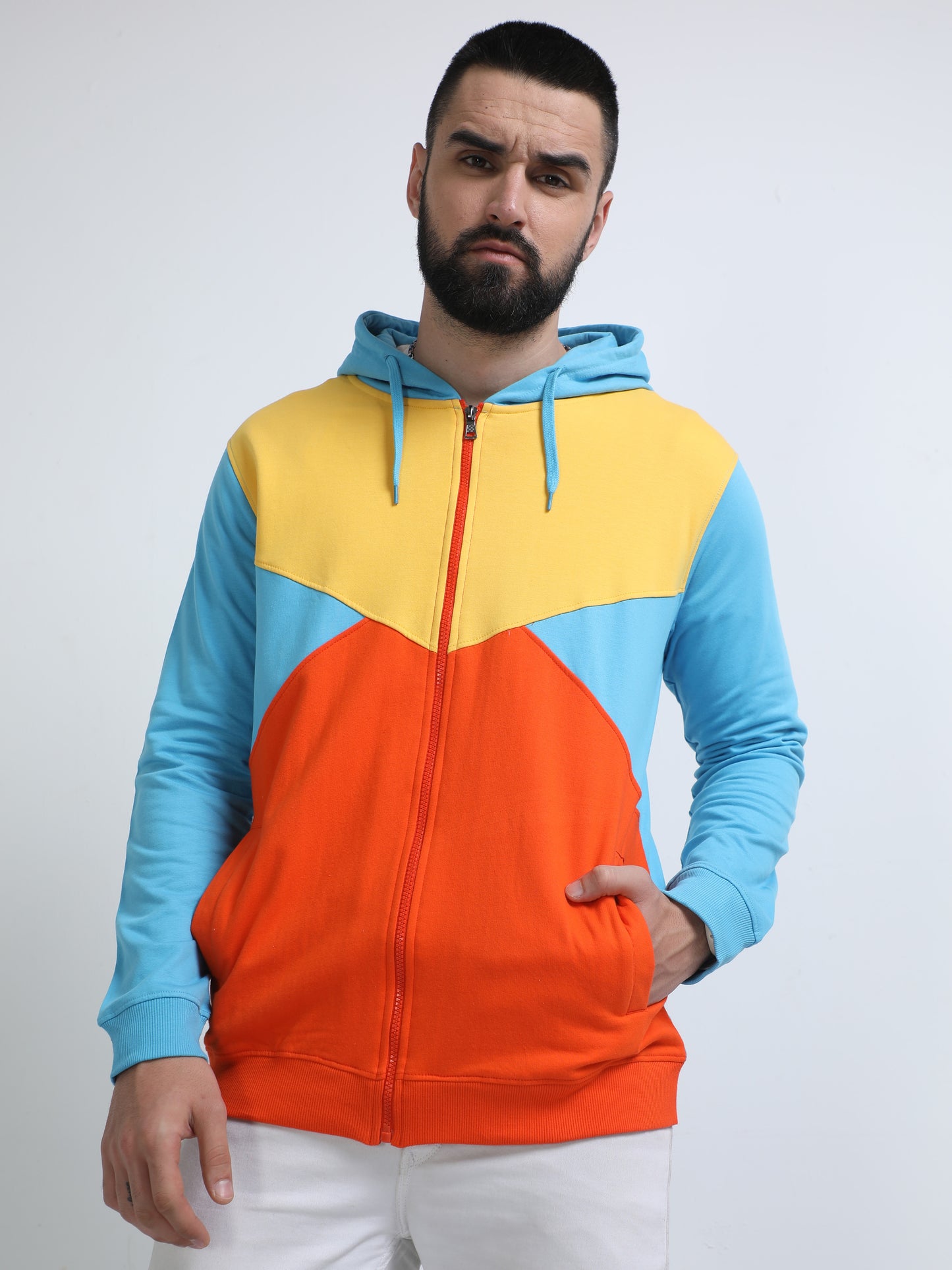HOODED ZIP-THROUGH SWEATSHIRT