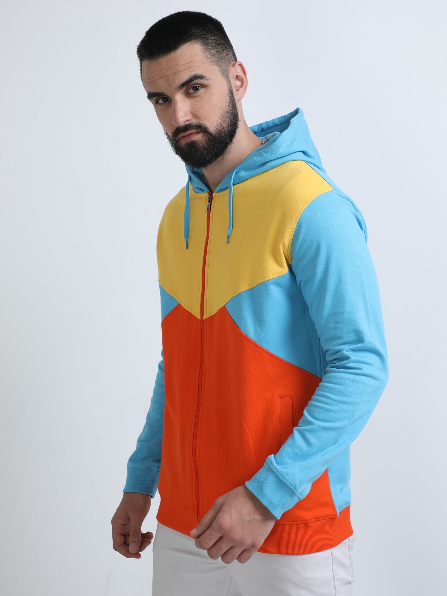 HOODED ZIP-THROUGH SWEATSHIRT