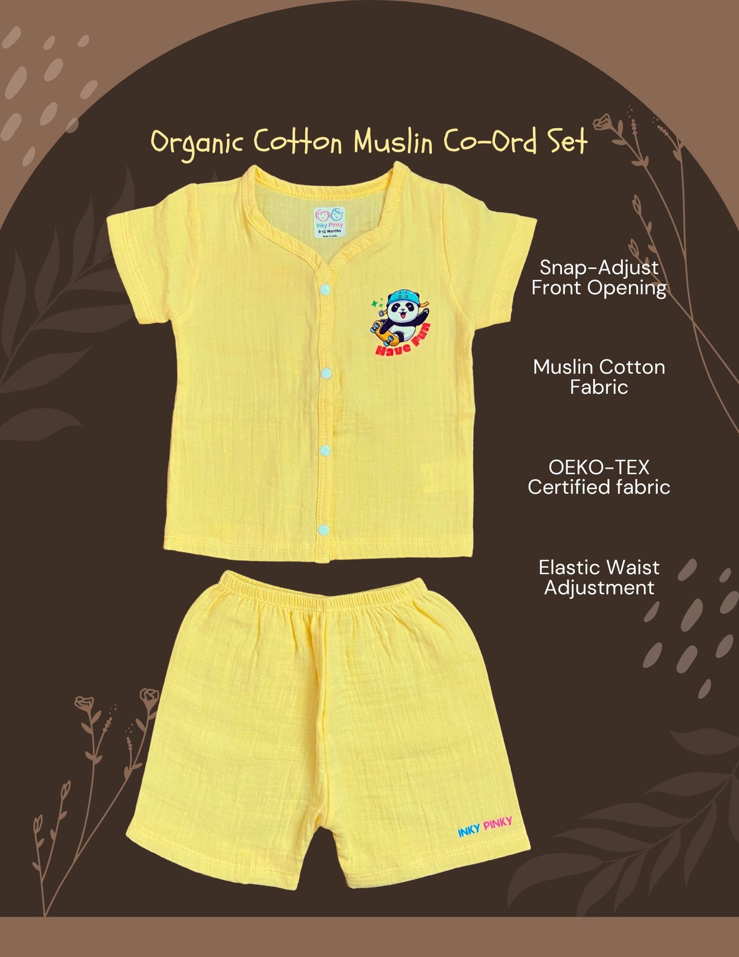 Organic Cotton Unisex Muslin Co-Ord Premium Cotton
