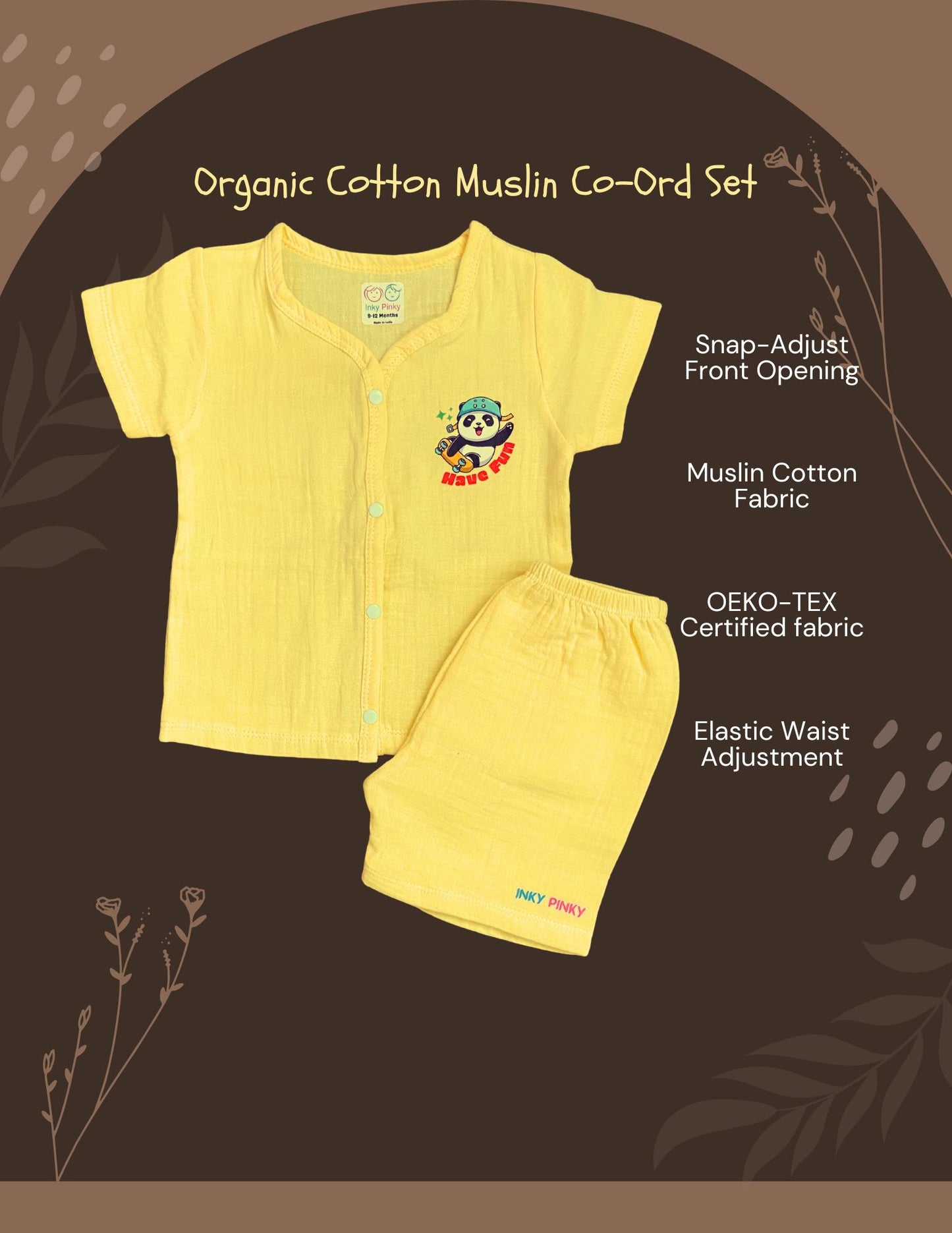 Organic Cotton Unisex Muslin Co-Ord Premium Cotton