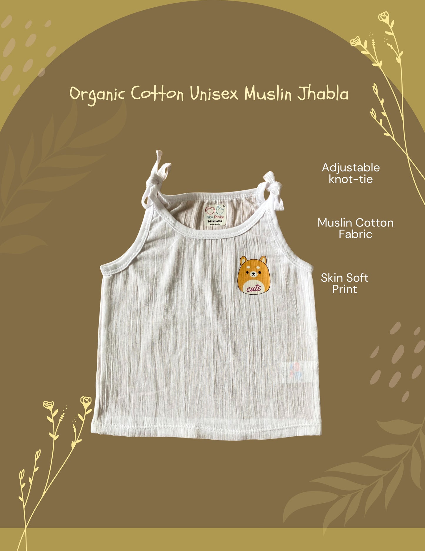 Organic Cotton Muslin Unisex Knot Jhabla Combo Pack of 7 pcs