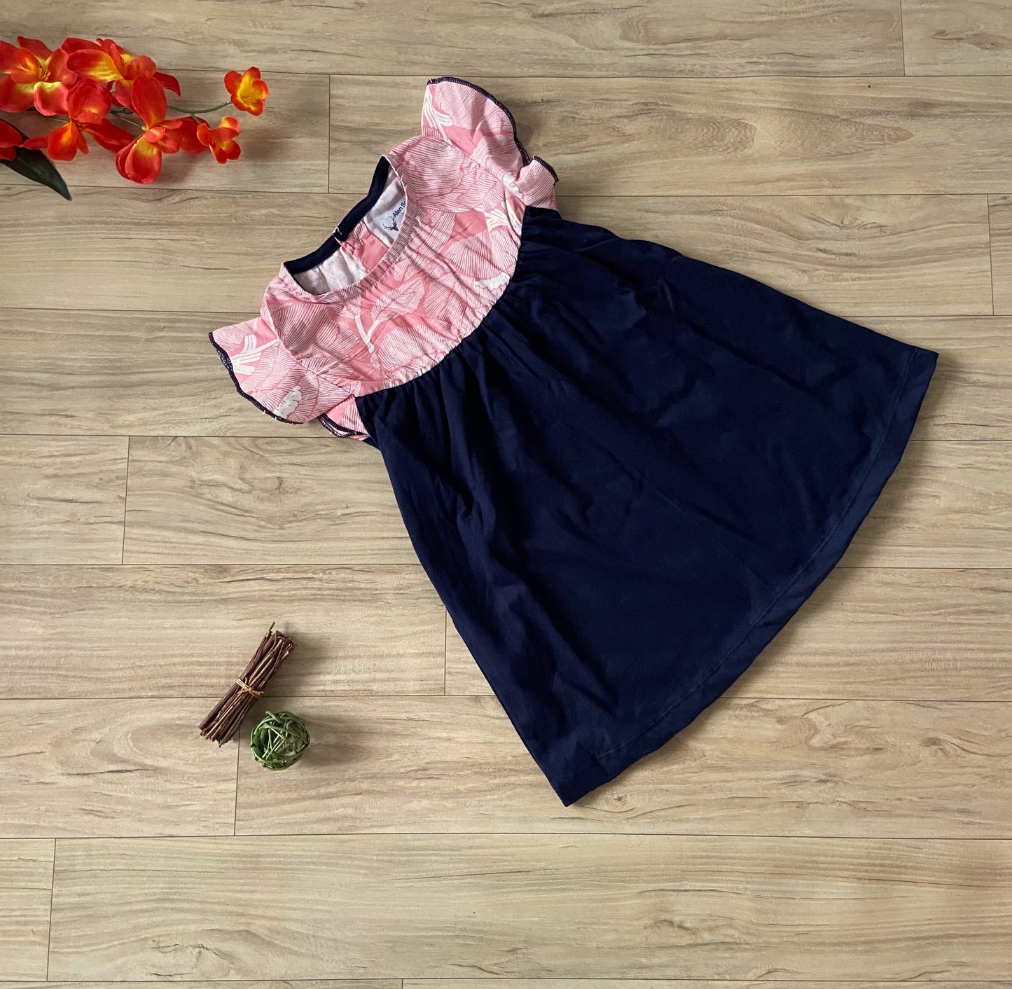 Girls Cotton Trendy Frill Sleeve Frock