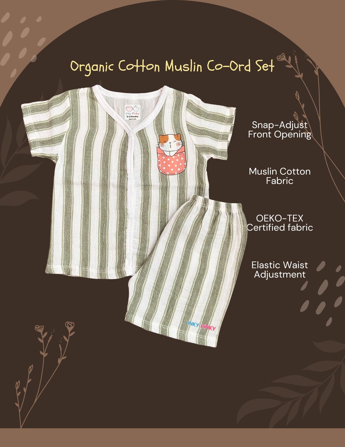 Organic Cotton Unisex Muslin Co-Ord Premium Cotton