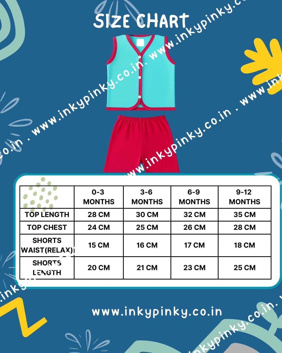 Cotton Printed Sleeveless Jhabla & Shorts Set - IP16