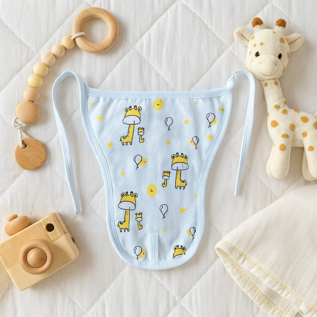 Organic Cotton Muslin Unisex 2 Layered Nappies Pack of 5 Pcs