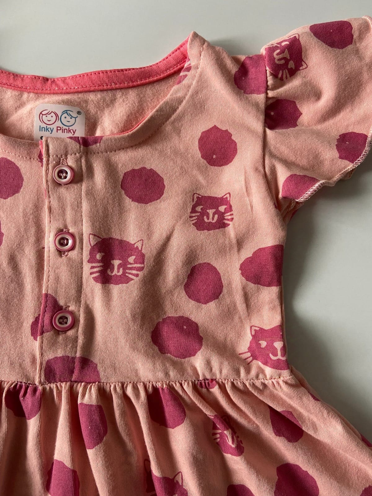 Girls Cotton Frill Sleeve Frock