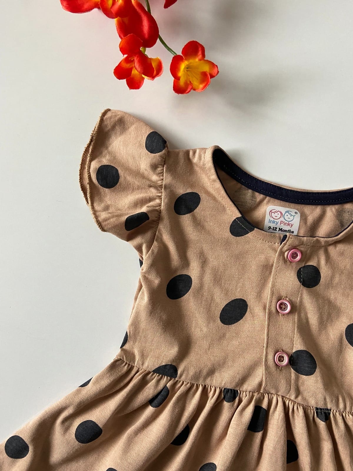 Girls Cotton Frill Sleeve Frock