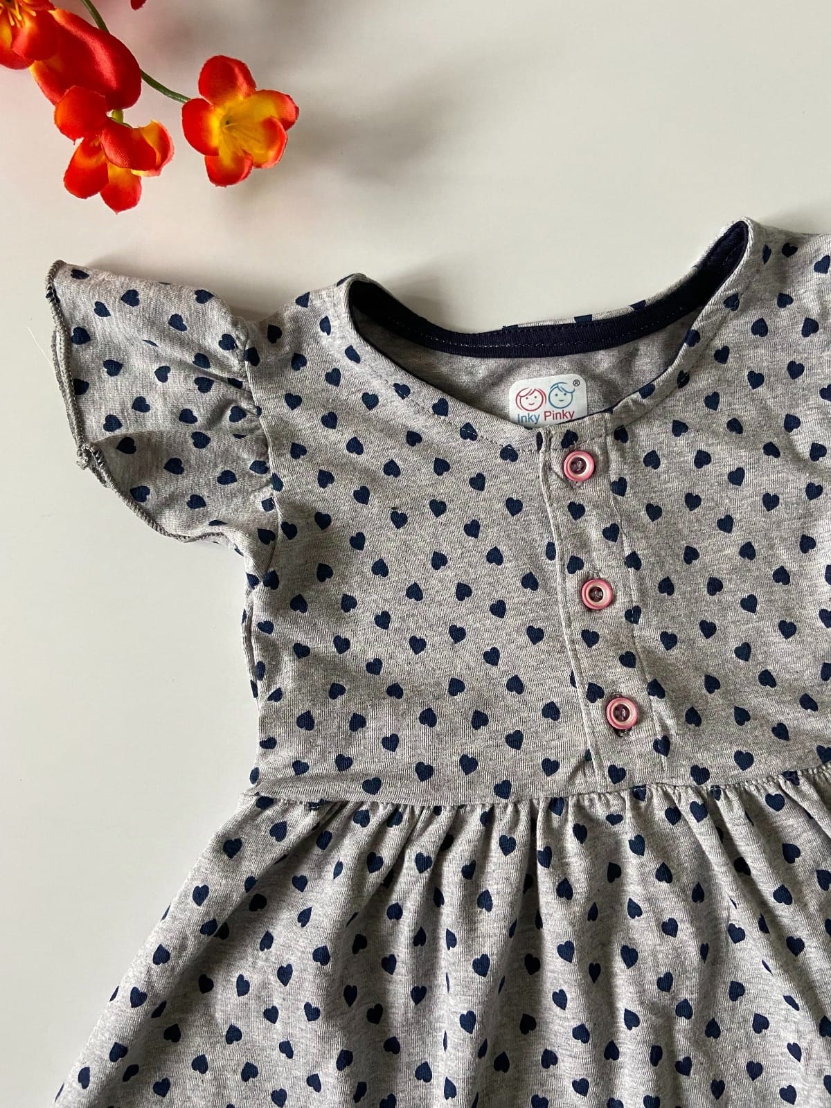 Girls Cotton Frill Sleeve Frock