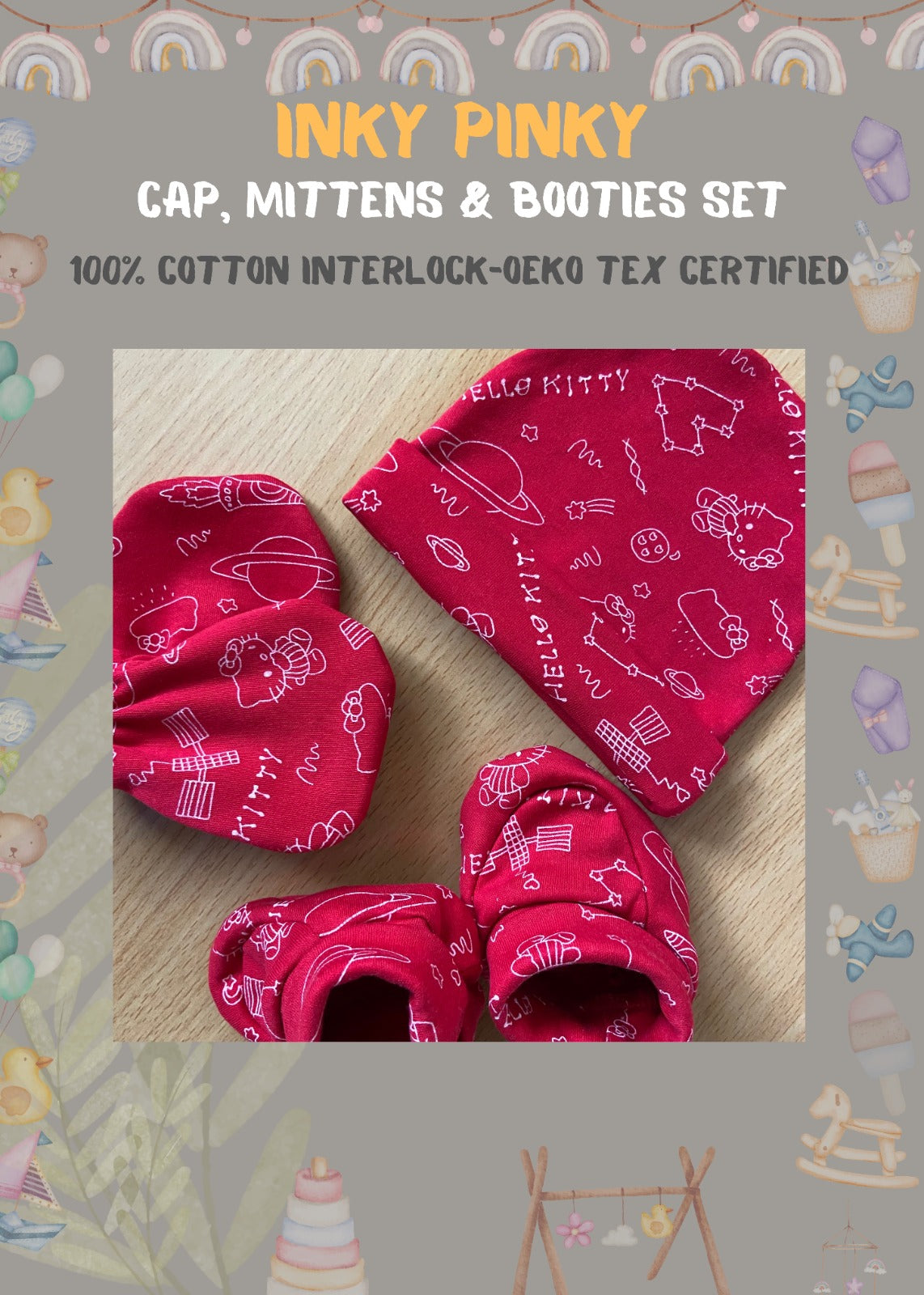 Baby essentials Cap, Mittens & Booties set