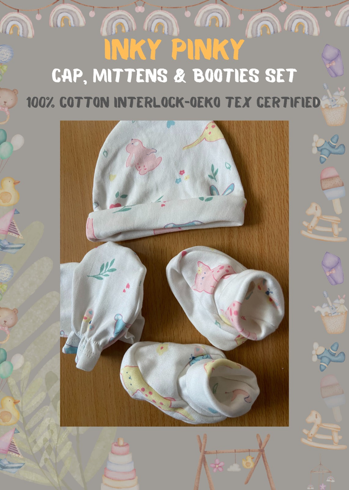 Baby essentials Cap, Mittens & Booties set
