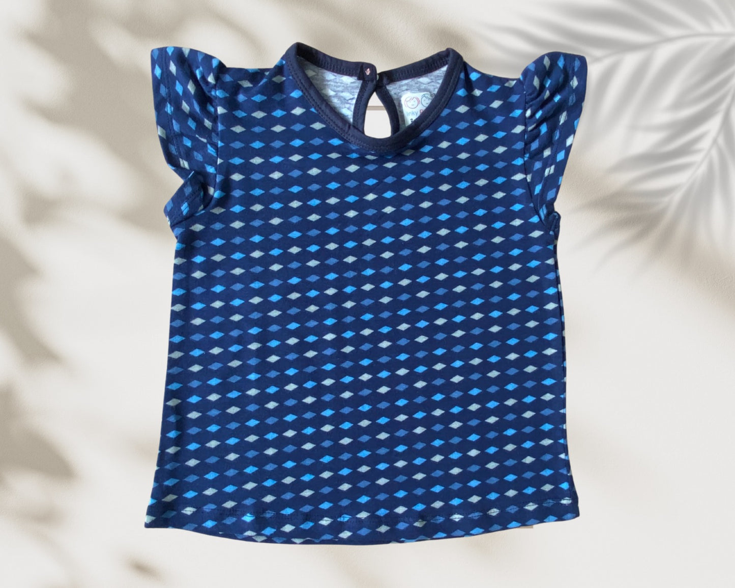 Girls Cotton Printed Frill Sleeve Top