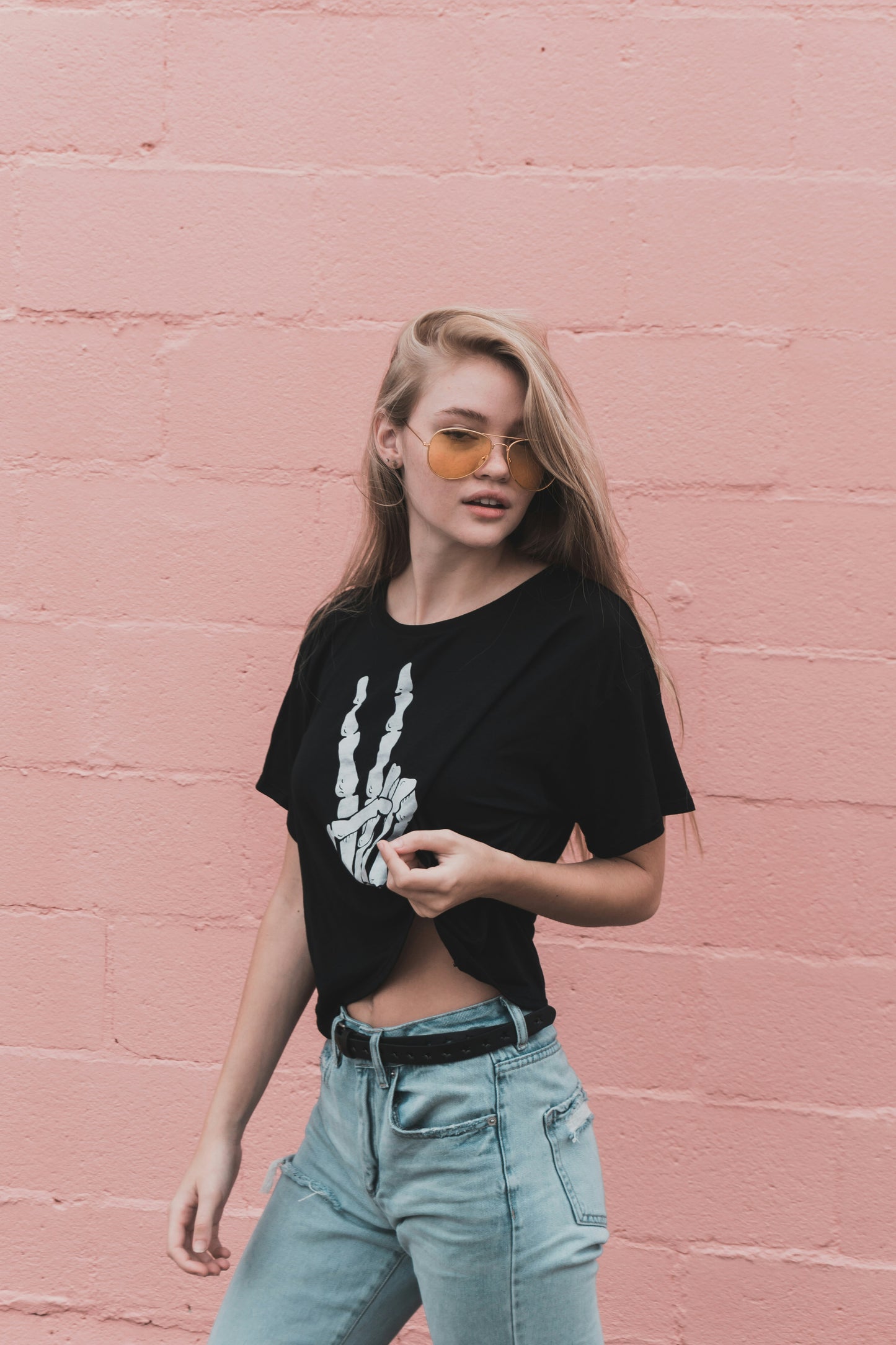 Skeleton Hands Cotton Crop T-Shirt