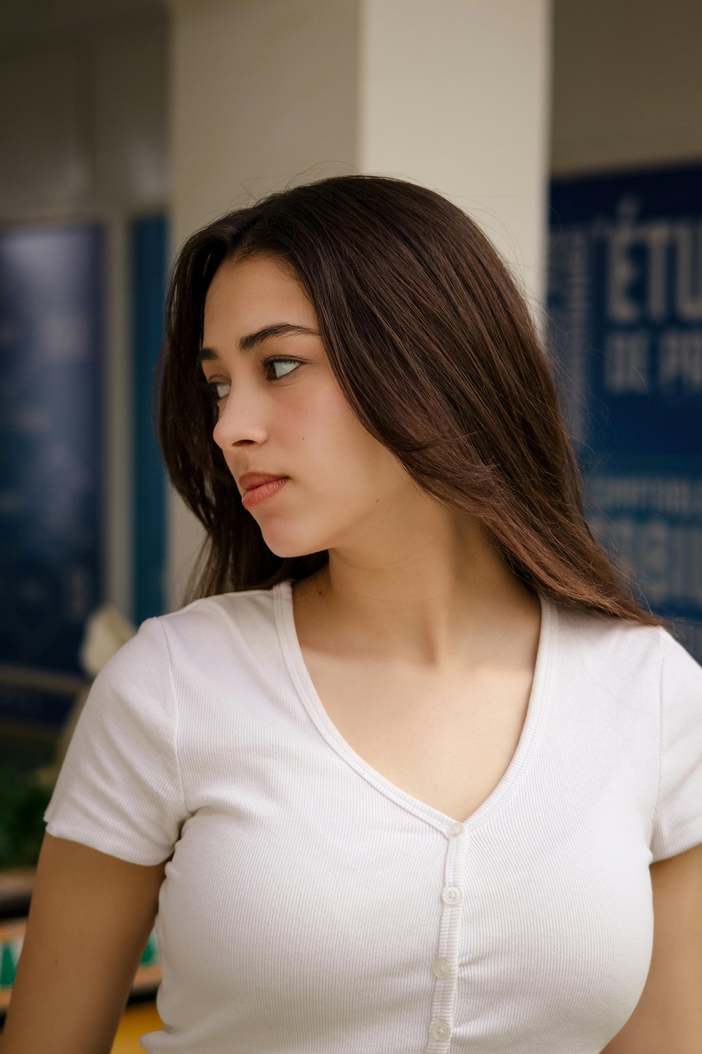 Button Front Ribbed Top