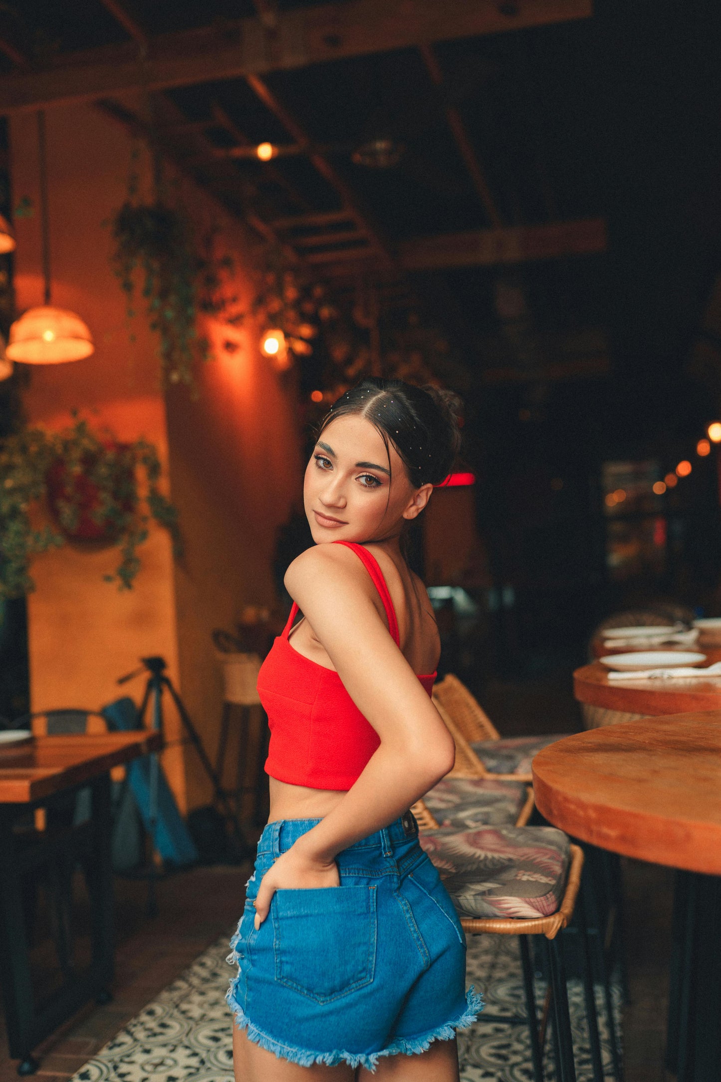 Square Neck Lycra Stretch Crop Top