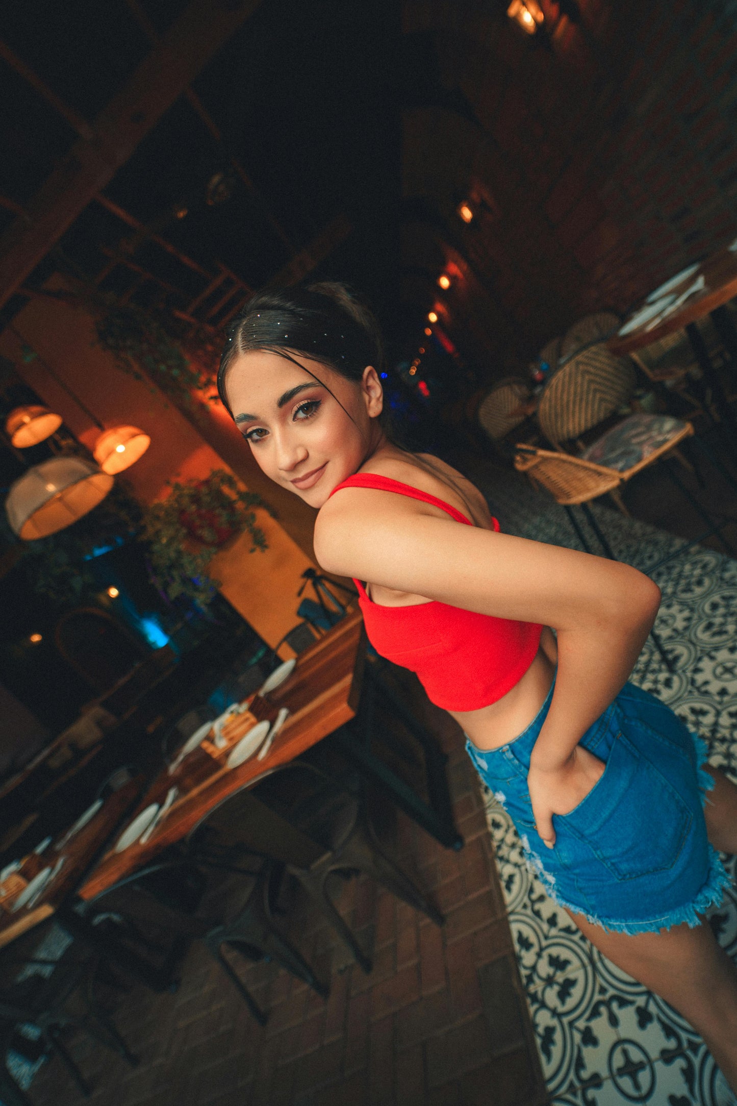 Square Neck Lycra Stretch Crop Top