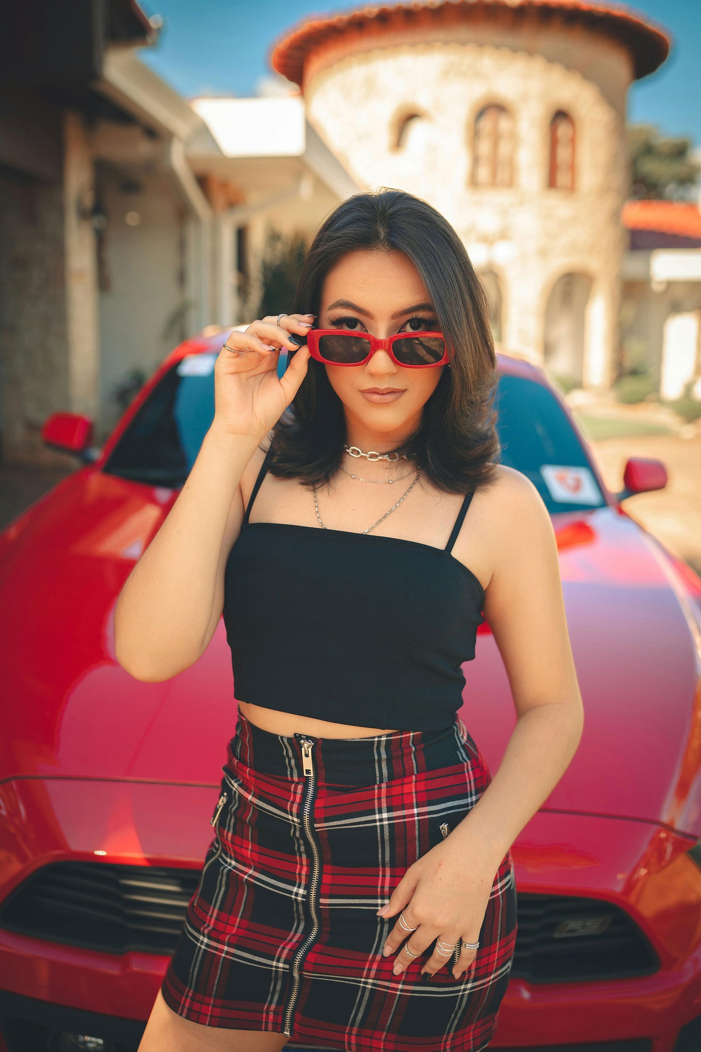 Black Spaghetti Strap Crop Top