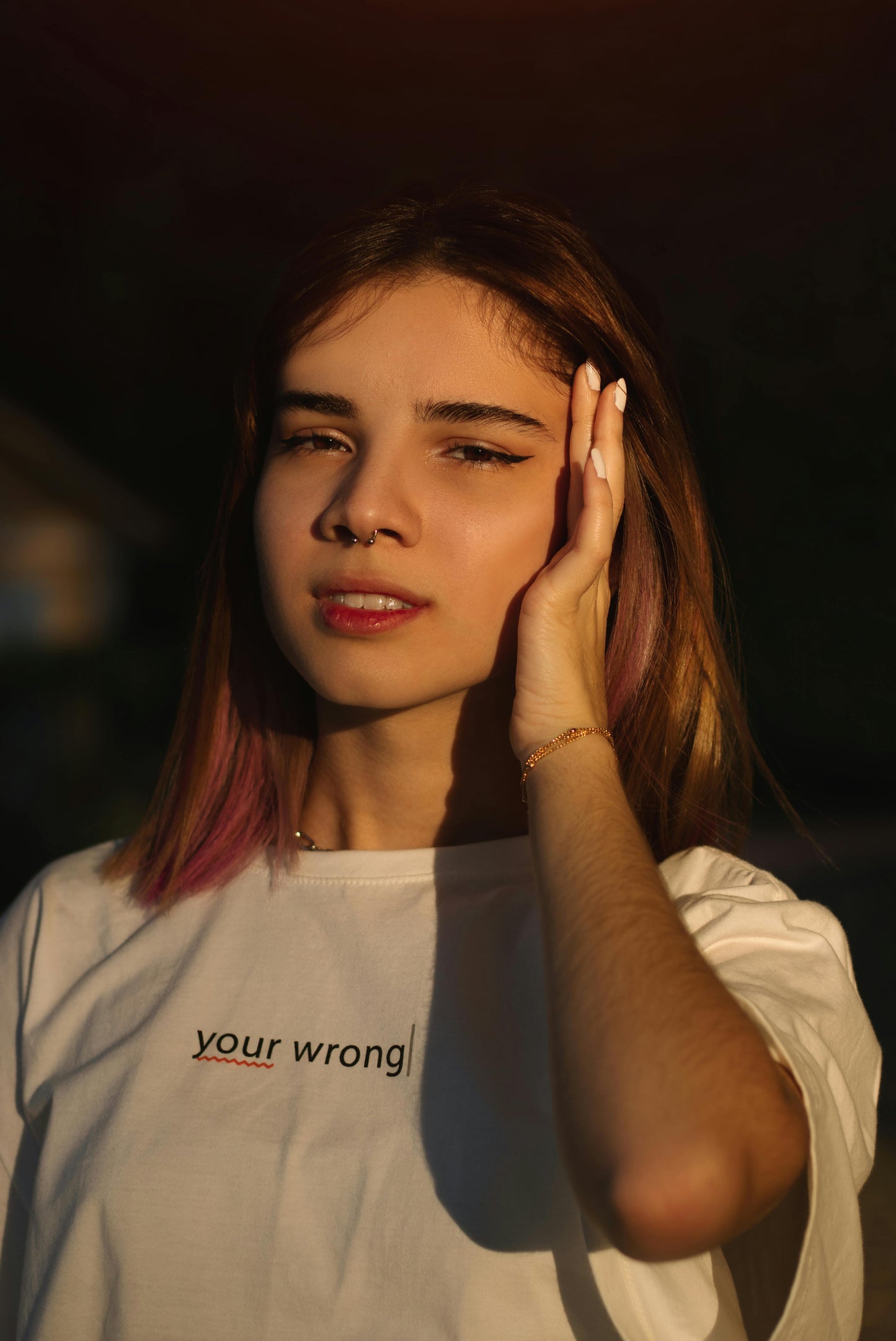 You're Wrong Printed Cotton Oversized T-Shirt