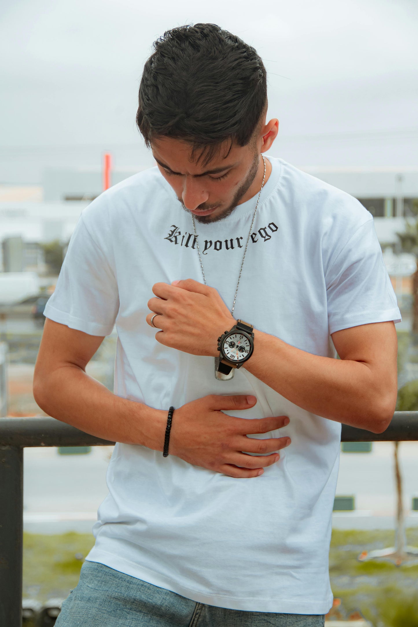Kill Your Ego - Printed Cotton Round Neck