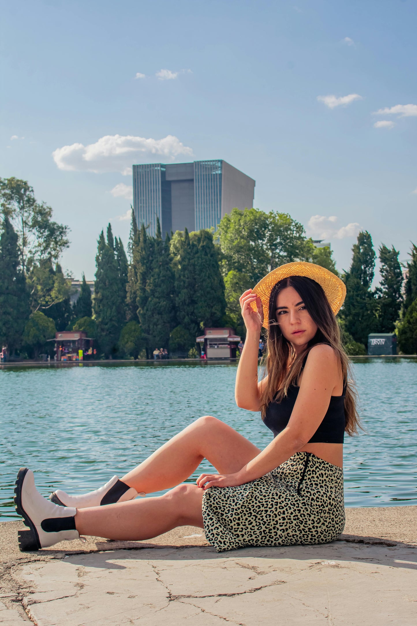 Square Neck Ribbed Crop Top