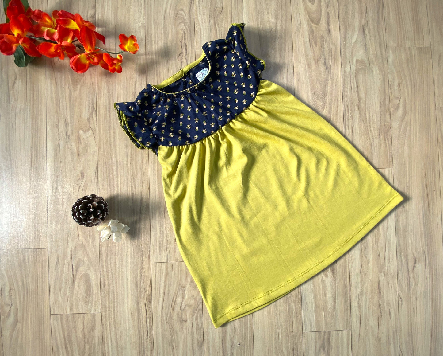 Girls Cotton Trendy Frill Sleeve Frock