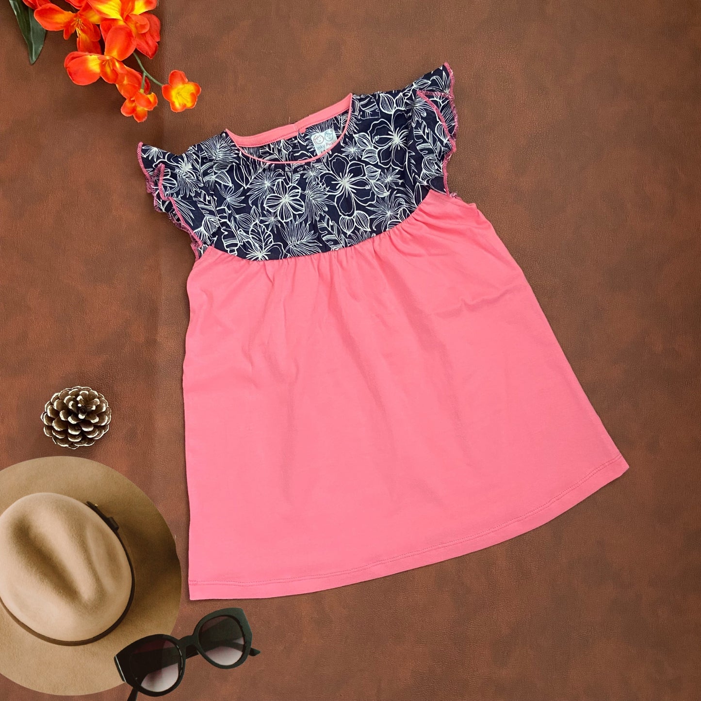 Girls Cotton Trendy Frill Sleeve Frock