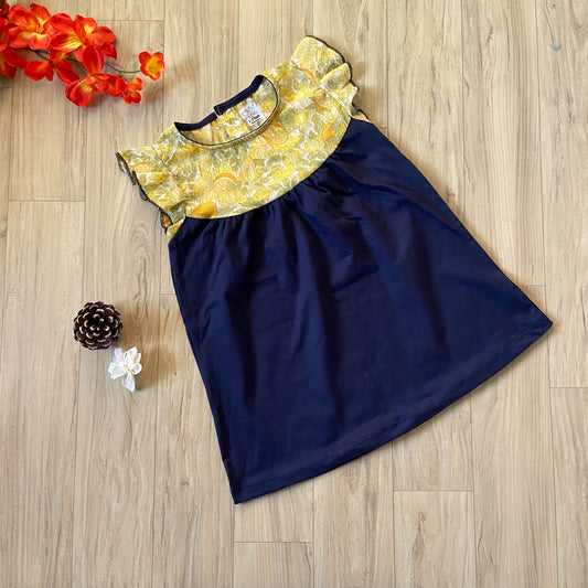Girls Cotton Trendy Frill Sleeve Frock