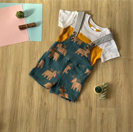 Unisex Infants Dungarees with T-shirt Set