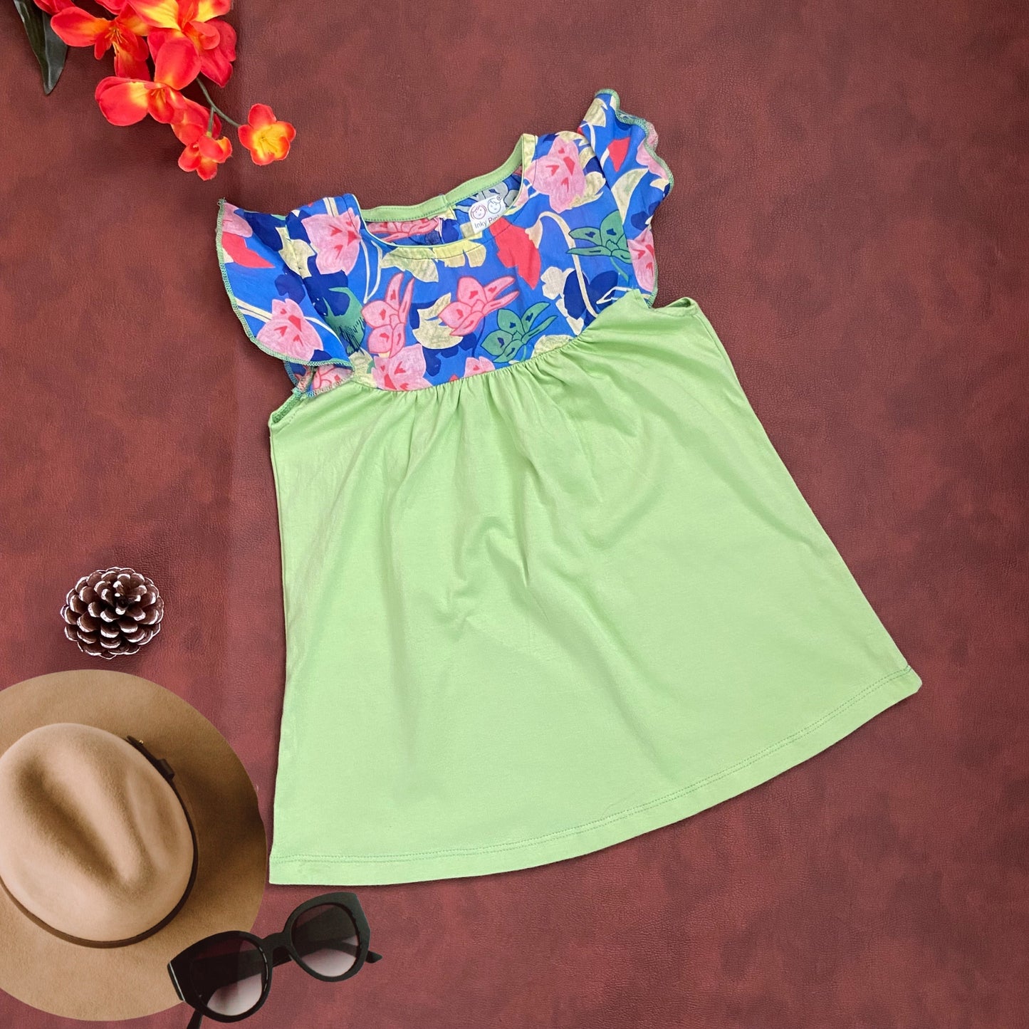 Girls Cotton Trendy Frill Sleeve Frock