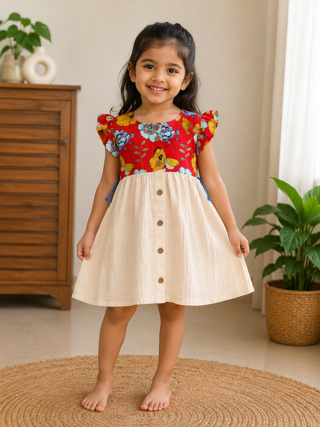 Organic Cotton Girls Woven Frocks IP41