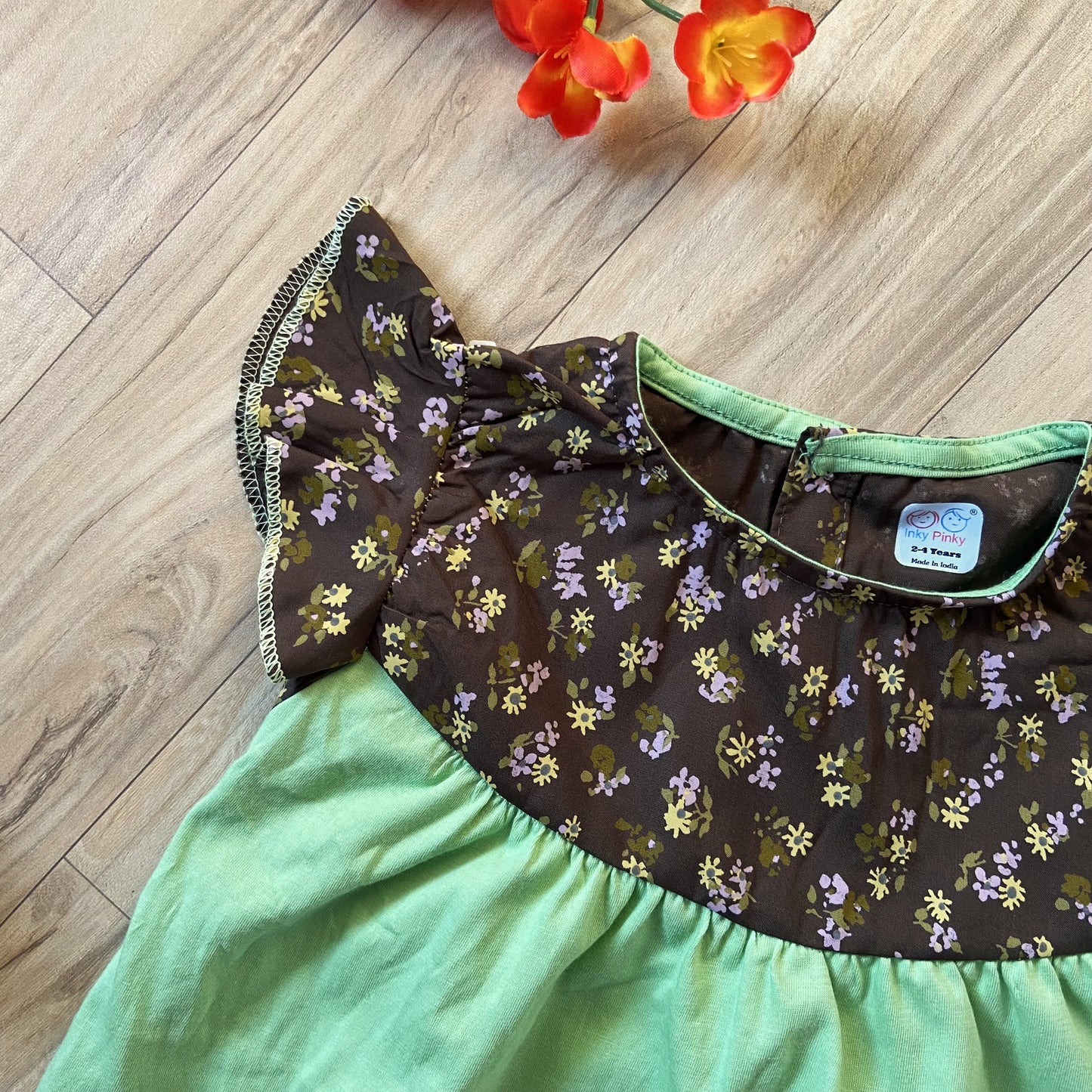 Girls Cotton Trendy Frill Sleeve Frock