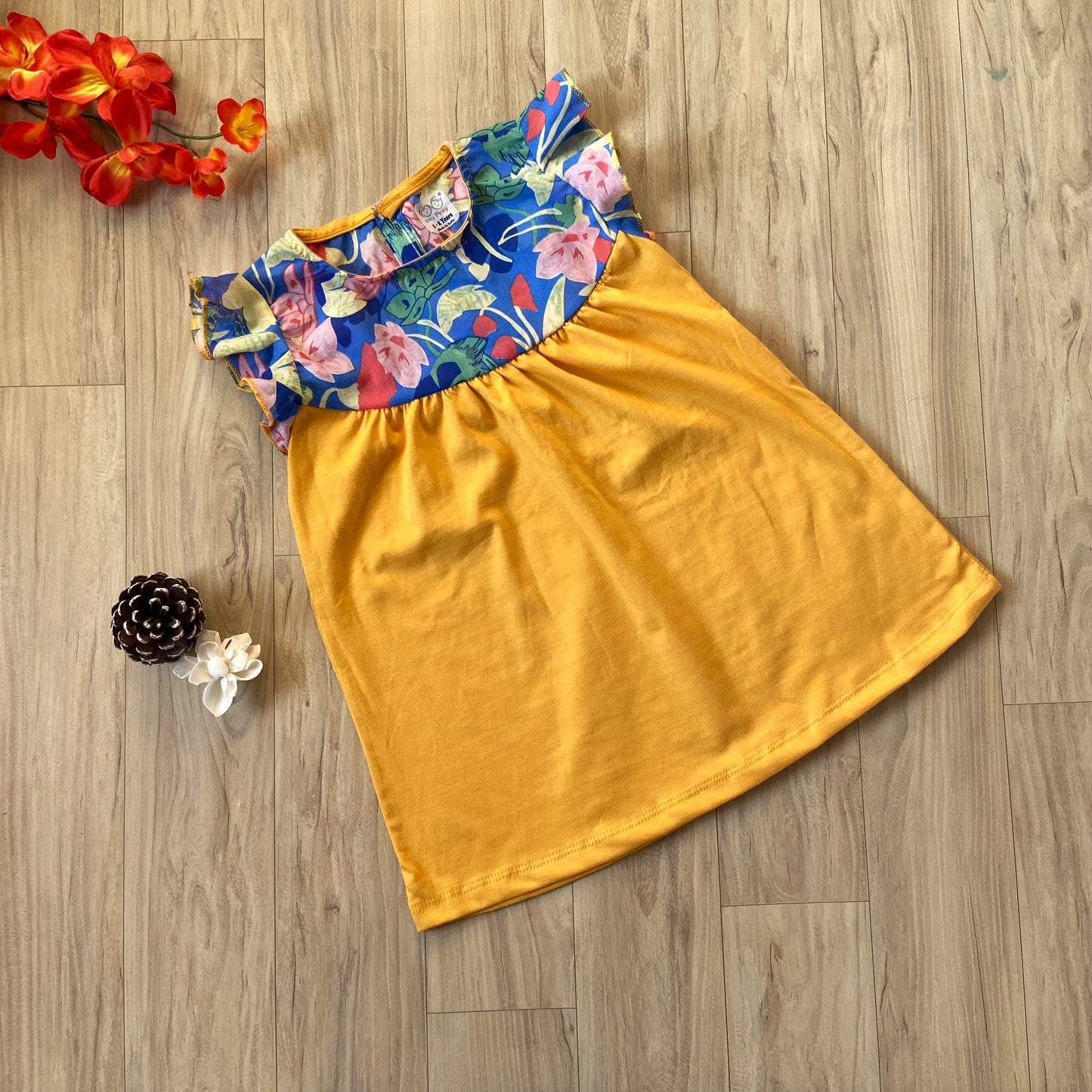 Girls Cotton Trendy Frill Sleeve Frock