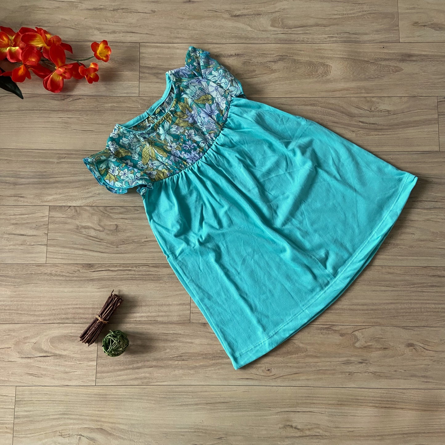 Girls Cotton Trendy Frill Sleeve Frock