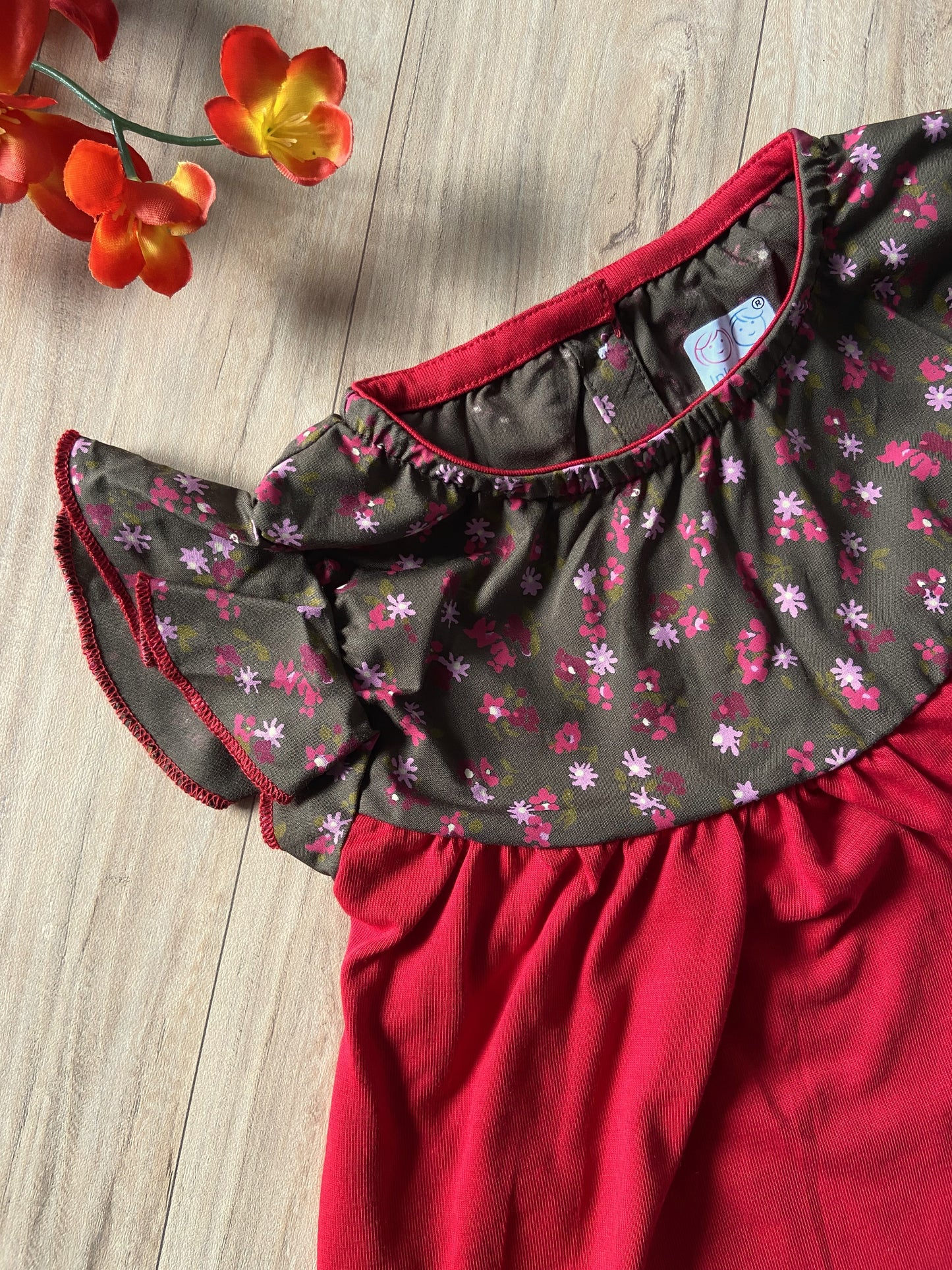 Girls Cotton Trendy Frill Sleeve Frock