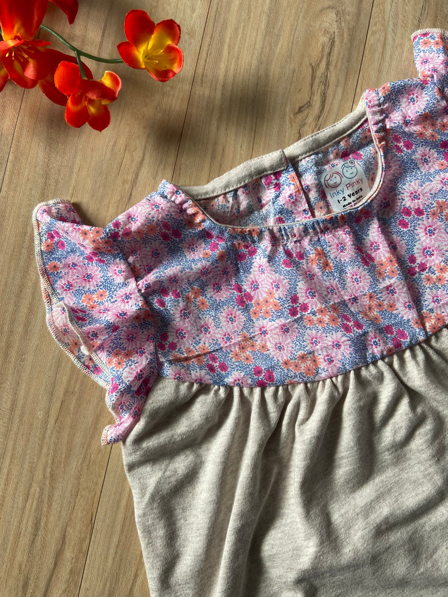 Girls Cotton Trendy Frill Sleeve Frock