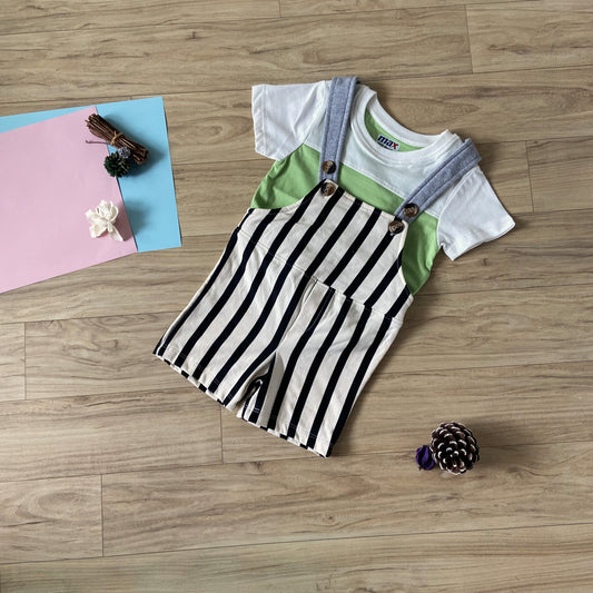 Unisex Infants Dungarees with T-shirt Set