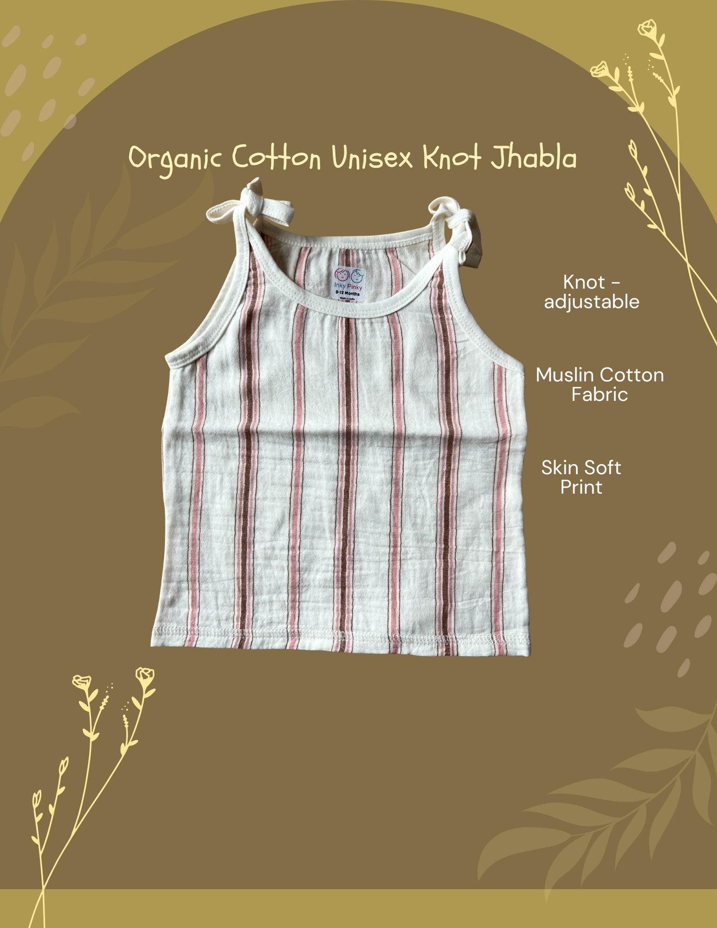 Organic Cotton Muslin Unisex Knot Jhabla Combo Pack of 7 pcs