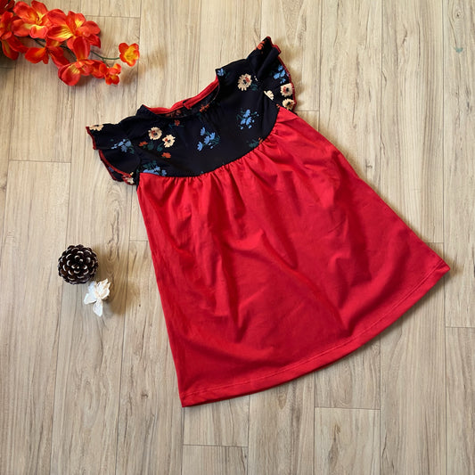 Girls Cotton Trendy Frill Sleeve Frock