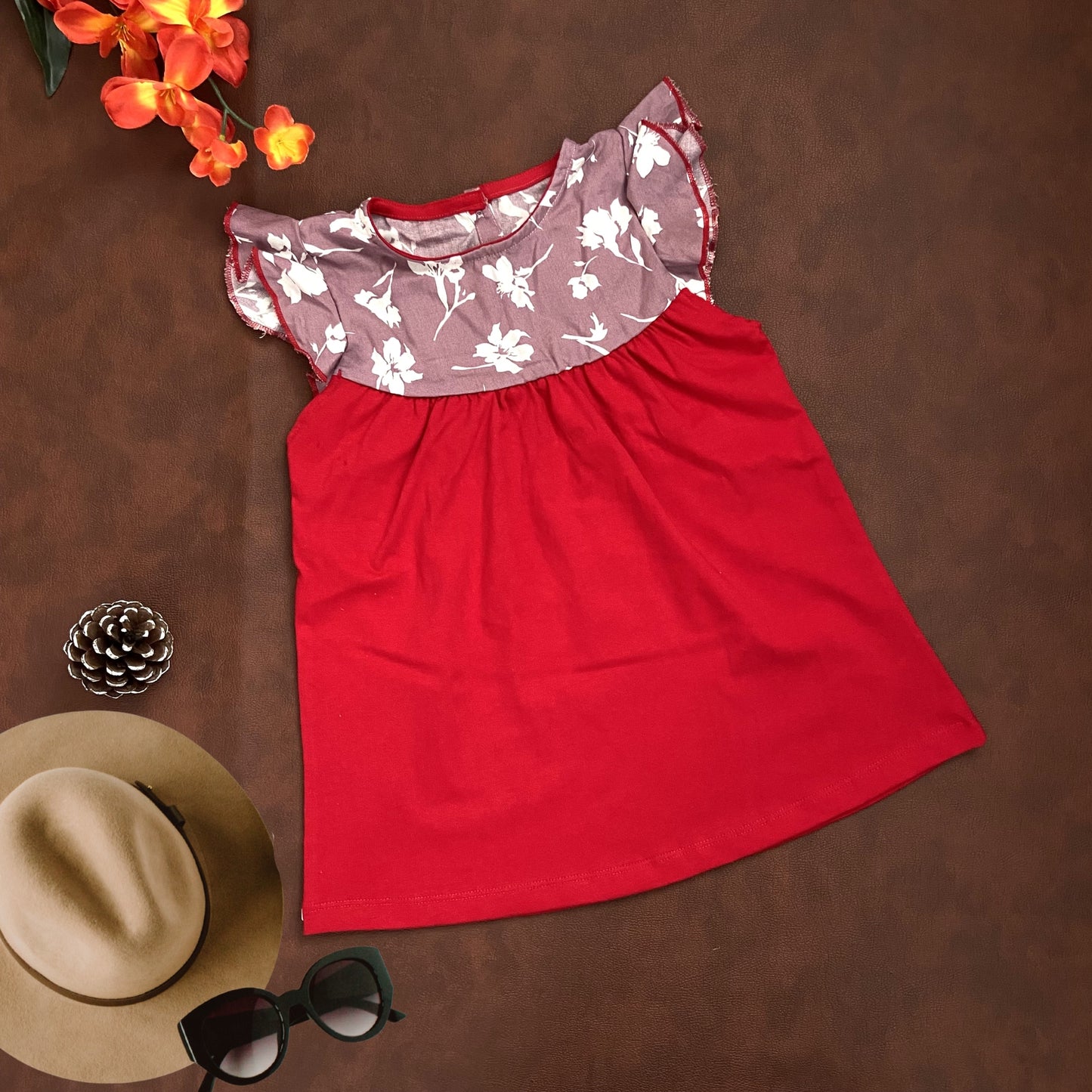 Girls Cotton Trendy Frill Sleeve Frock