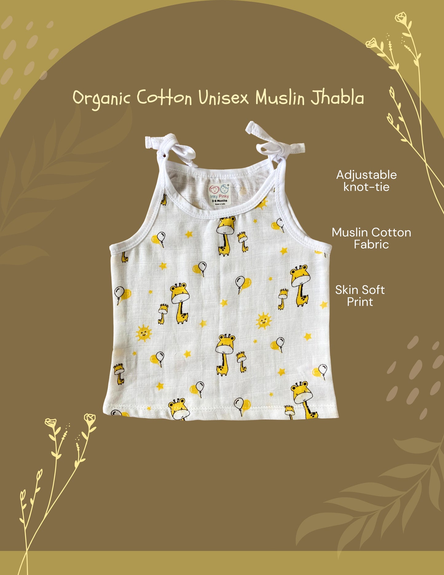 Organic Cotton Muslin Unisex Knot Jhabla Combo Pack of 7 pcs