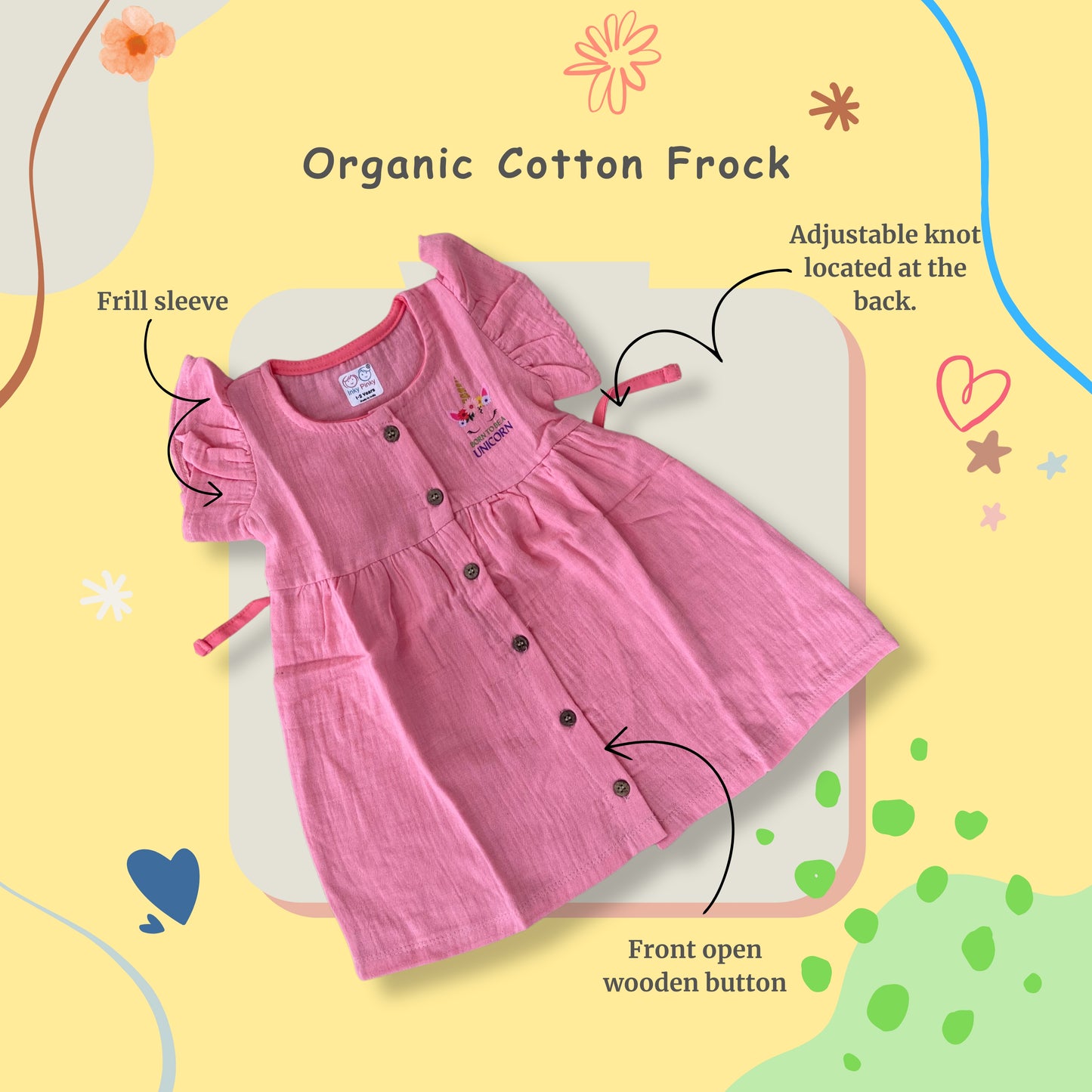 Organic Cotton Girls Woven Frocks IP41